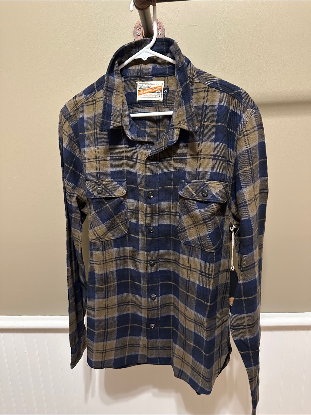Freenote Cloth Casual Plaid Button-Down Shirt - Blue & Tan